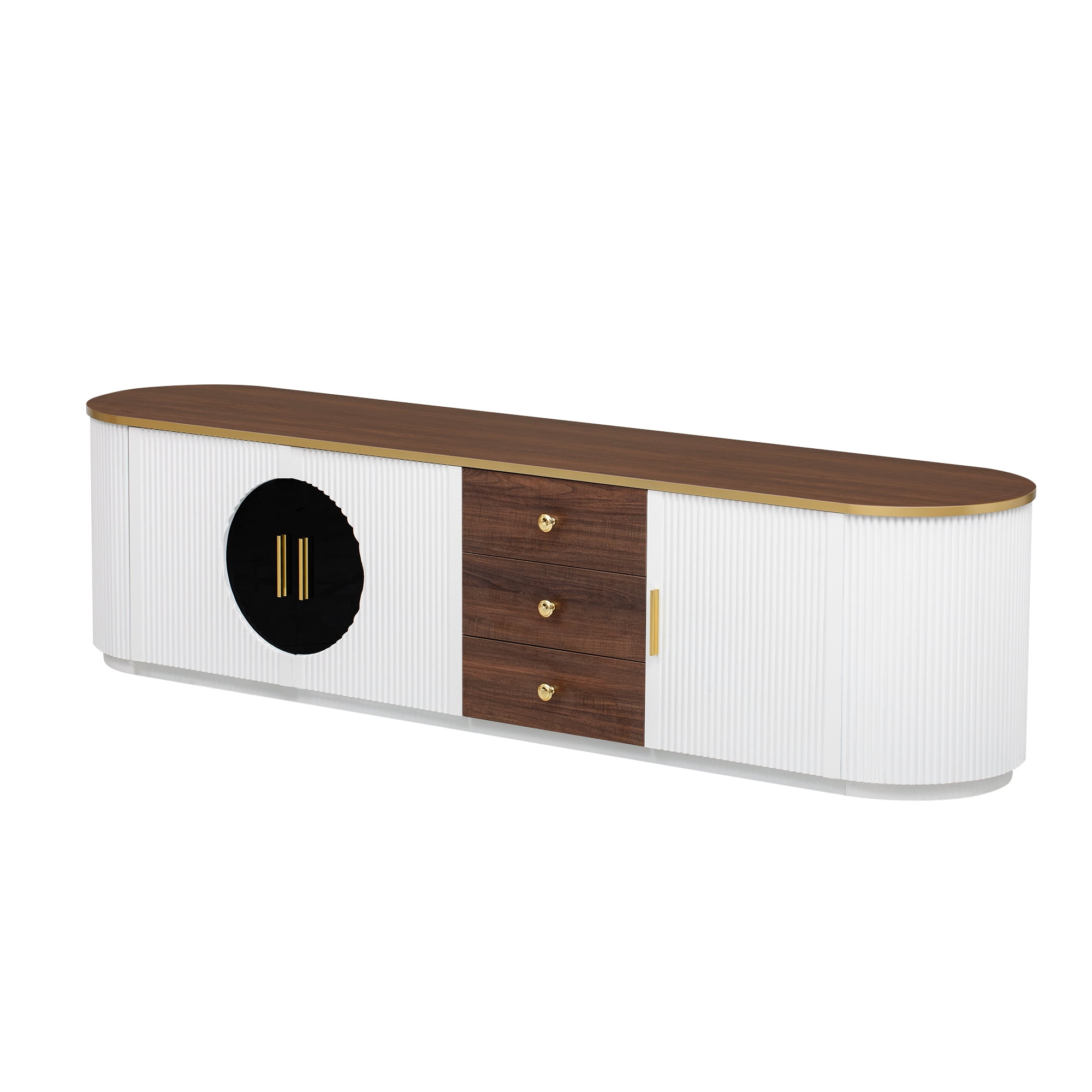 Aukfa Modern TV Stand for TVs up to 80" TVs , Entertainment Center for Living Room,White