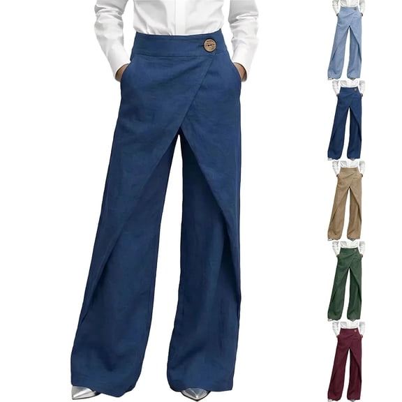 Endives Women Linen Pant Dress Pants Summer Business Casual Outfits Baggy Pant Wide Leg Pant With Pockets 2026 Beach Vacation