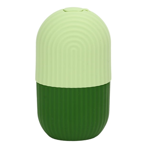 Rodillo de hielo para rostro, molde de hielo frío, soporte de silicona reutilizable para belleza facial, cuidado facial casero, rayas verdes