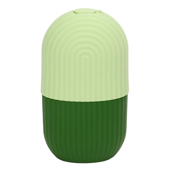 Rodillo de hielo para rostro, molde de hielo frío, soporte de silicona reutilizable para belleza facial, cuidado facial casero, rayas verdes