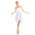 thumbnail image 2 of Miaeowve Women's Lyrical Dance Dresses Asymmetric Chiffon Cami Skirted Leotard Ballet Dress Skating Dancewear White M, 2 of 7