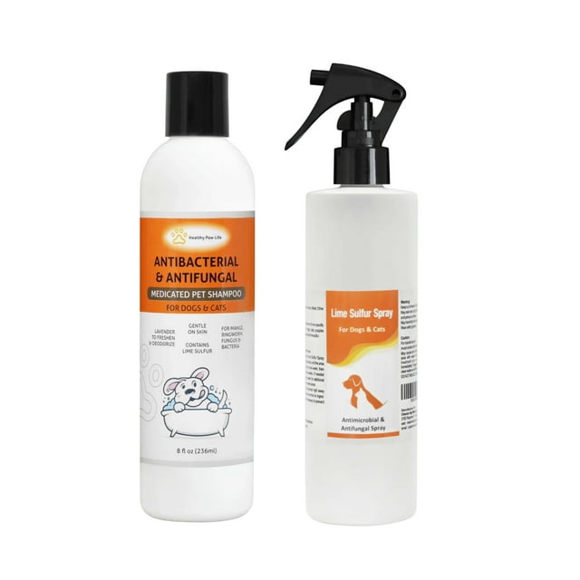 Lime Sulfur Pet Shampoo Spray (8 oz) to rinse Dogs, Cats, Puppies, Kittens, and Horses by Conchel