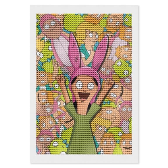 Bob's Burgers Louise Diamond Art Kits for Adults Cartoon 5D DIY Diamond Art Kits Full Round Drill Crystal Arts and Crafts Anime Gem Art Painting Kit for Home Wall Decor 8"×12"