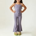 thumbnail image 6 of Agkizg Big Girls Clothing Set Striped 2 Piece Outfit Sleeveless Camisole Flare Pants Set, 6 of 6