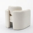 thumbnail image 6 of Modern Accent Armchair Barrel Chair, Unique U-Shape Chair Side Chair with Curved Backrest, Upholstered Single Sofa Chair Club Chair, for Living Room/Bedroom/Lounge, Ivory, 6 of 9