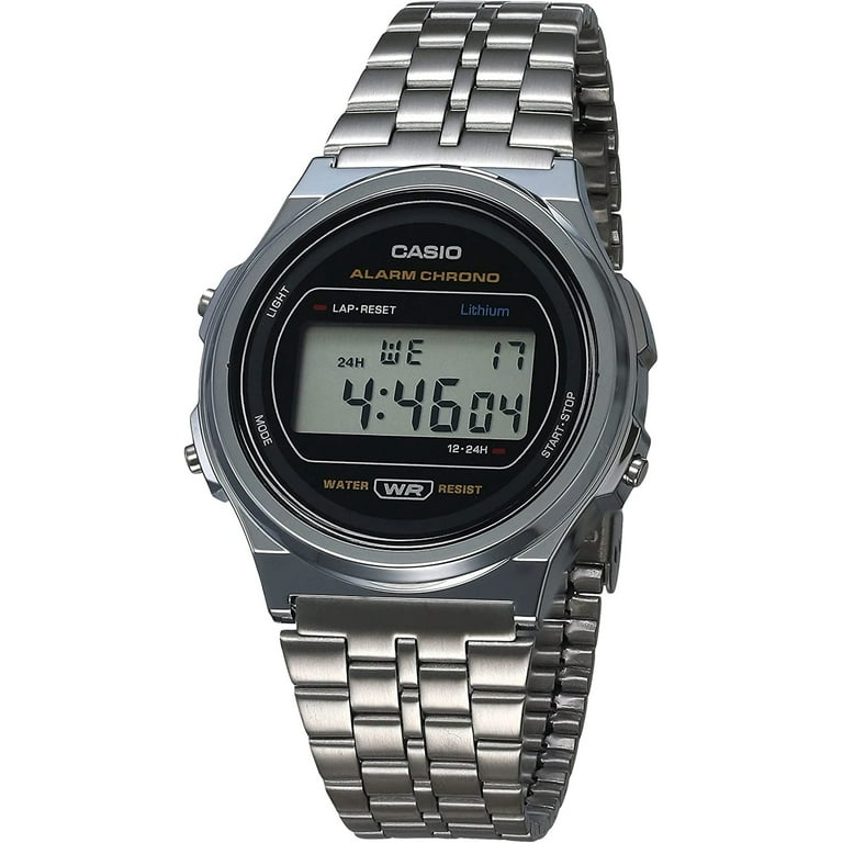 Stainless Bracelet Unisex with Classic A171WE-1A Watch Steel Casio Digital