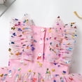 thumbnail image 3 of IBTOM CASTLE Toddler Baby Girls 1st Birthday Outfit Princes Dress with Diaper Cover Lace Ruffles Romper Tutu for Cake Smash Photo Shoot 12-18 Months Pink Butterfly, 3 of 8