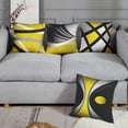 thumbnail image 5 of Set of 4 Yellow Throw Pillow Covers Modern Abstract Black Grey Stripes Gray White Acrylic Bold Decorative Pillow Cases Home Decor Square 20x20 Inches Pillowcases, 5 of 6