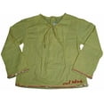 thumbnail image 4 of Cool Island Girls Crinkled Cotton and Sequin / Beading Long Sleeve Shirt Top 9612-6 (Gold), 4 of 4
