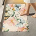 thumbnail image 2 of Coolnut Watercolor Butterfly Flowers High Absorbent U-Shaped Contour Toilet Rugs Machine Washable,24"x20", 2 of 7