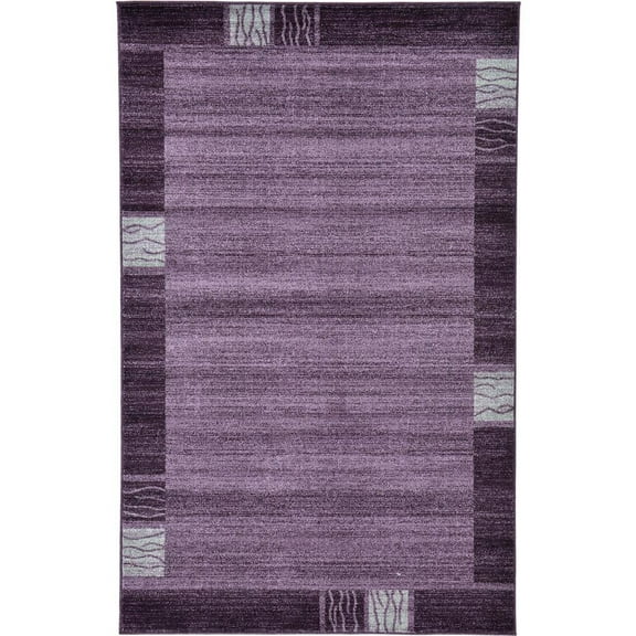Unique Loom Del Mar Collection Area Rug - Sarah (5' 3" x 8' Rectangle Violet/Purple)