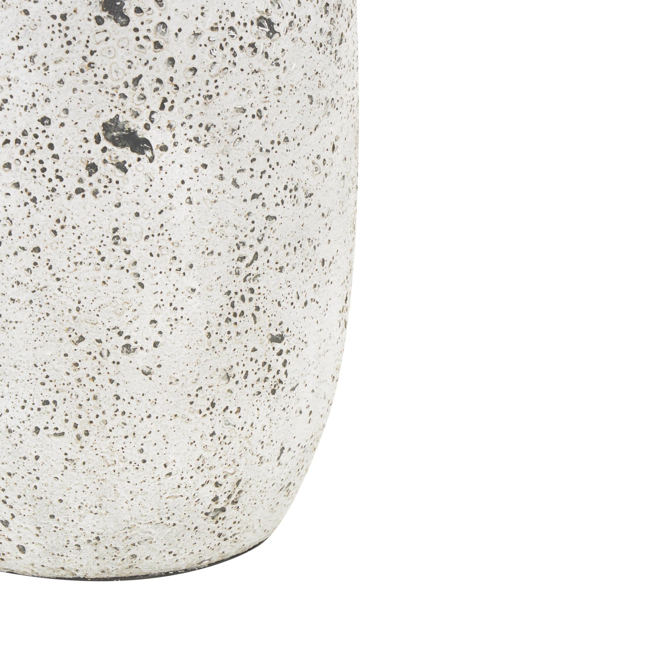 DecMode 17" Antique Style Textured White Ceramic Vase