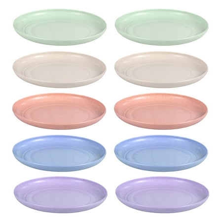 

ZEHUANYU 10Pcs Wheat Straw Plates Practical Dishes Table Trash Plates (Assorted Color)