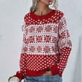 thumbnail image 5 of Suéteres de Navidad Para Mujer, Suéter de Moda, Manga Larga, Cuello Redondo, Tendencia Suelta, Tops, Blusa de Copo de Nieve, Suéter de Punto Odeerbi ODB196934, 5 of 5