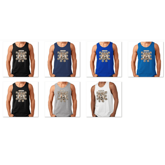 Route Us 66 Your Kick On Route 66 Graphic Tee Man Tank Top Shirt Soft and Comfy Tank Top, Lightweight Tank Top Color Black Size Medium