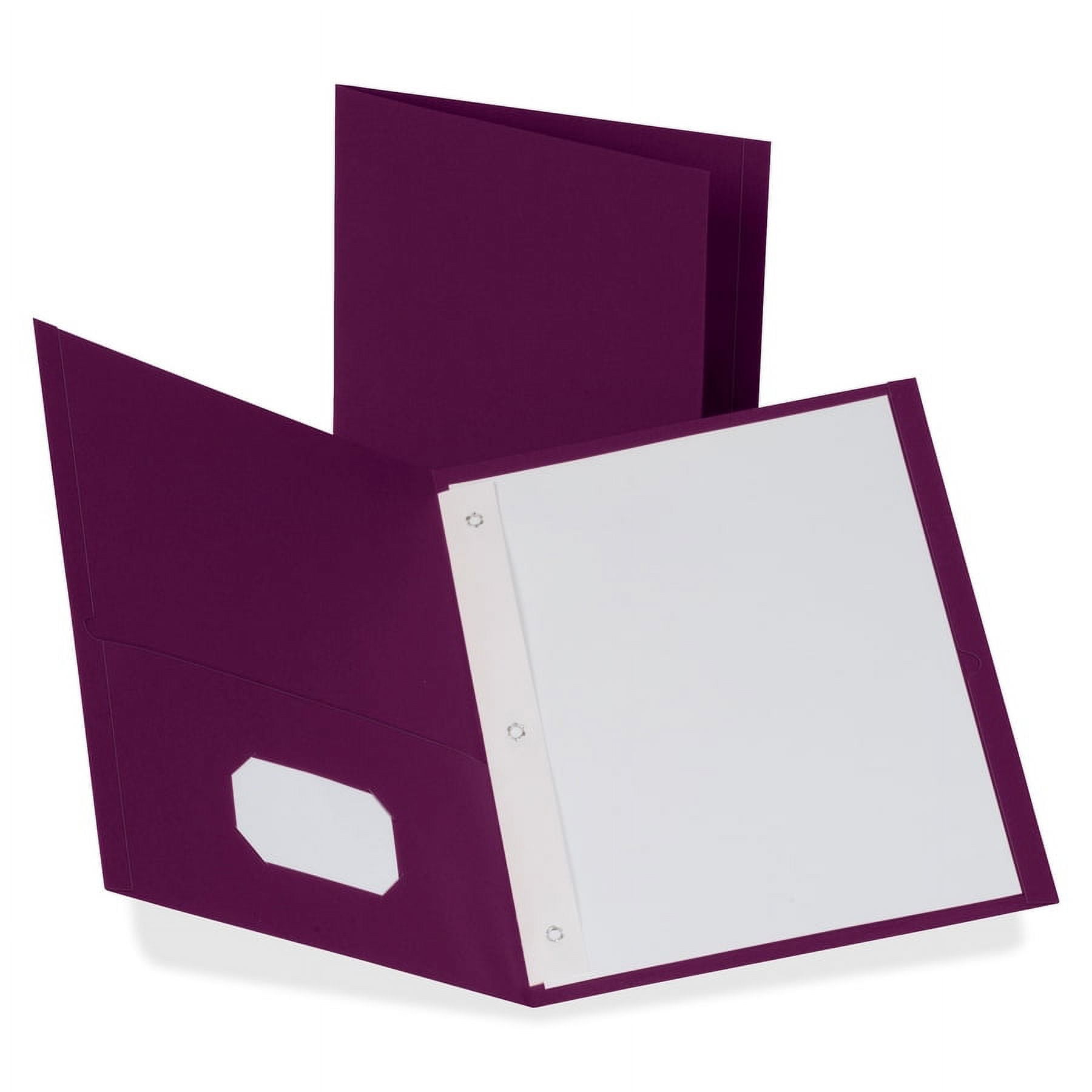 Oxford Twin-Pocket Folders with 3 Fasteners Letter 1/2" Capacity Burgundy 25/Box 57757