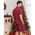thumbnail image 2 of EKOUAER Mens Pajamas Set Short Sleeve Sleepwear Button Down Soft Loungewear 2 Piece Pj Shorts Sets with Pockets, 2 of 6