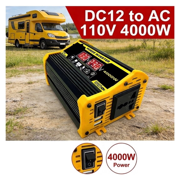 4000W/8000W Pure Sine Wave Inverter 12V/24V to 110V/220V Portable Solar Car Power Converter ,Reliable Quality