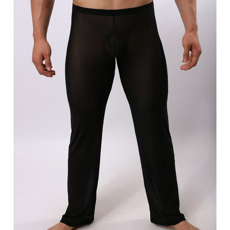 Sheer Mesh Tuxedo Pants Men - Black See Through Pants