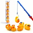 thumbnail image 3 of 8pcs Bathtub Toy Duck Fishing Game - 2 Fishing Rods And 6 Rubber Ducks - Teach Numbers, 3 of 5