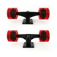 thumbnail image 2 of Victory Jump Cruiser Skateboard Trucks and Wheels Set, Skateboard Accessories, Skateboard Trucks 5 inch, Skateboard wheels 60mm, Skateboard Bearings (5 inch Black Truck w 60mm Gel Red Wheels), 2 of 7