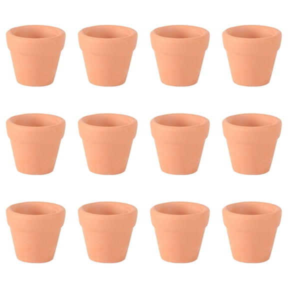 Tineasur Set of 12 Small Terracotta Planter Pots with Smooth Texture for Indoor and Outdoor Plant Storage