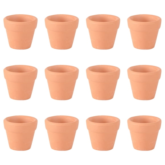 12Pcs 3x3cm Small Mini Terracotta Pot Clay Ceramic Pottery Planter Cactus Flower Pots Succulent Nursery Pots Great for Plants Crafts Wedding Favor