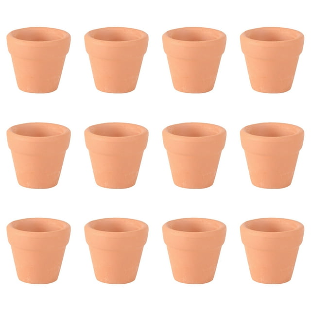EeaseMX 12 macetas pequeñas de terracota de 3 x 3 cm, de cerámica, para cactus, suculentas, ideales para manualidades y recuerdos de boda.