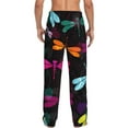 thumbnail image 3 of Junzan Men'S Pajama Pants Colorful Dragonflies Sleepwear Pants Pj Bottoms Drawstring And Pockets, 3 of 9