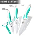 thumbnail image 4 of 3-Piece Sharp Ceramic Knife Set with Covers - Stain Resistant White Blade Rust Proof Kitchen Knives Household Vegetables Slicing Tool, 4 of 9