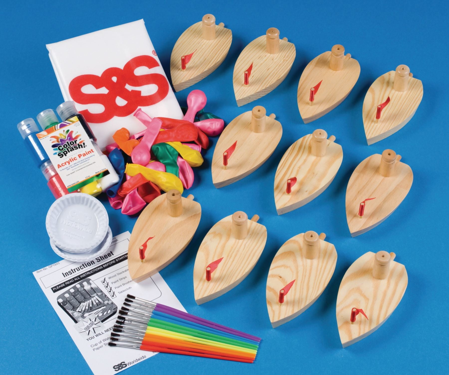Wooden Balloon Powered Boat Craft Kit (Pack of 12)