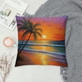 thumbnail image 2 of Chilfamy Sunset Beach Palm Tree Pillow Covers Soft and Durable Square Design Indoor Outdoor 1PC 22x22in, 2 of 5