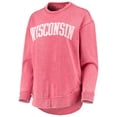 thumbnail image 2 of Women's Pressbox Red Wisconsin Badgers Vintage Wash Pullover Sweatshirt, 2 of 3