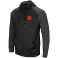 thumbnail image 2 of Men's Colosseum Black Clemson Tigers Big & Tall Blackout Raglan Full-Zip Hoodie, 2 of 3