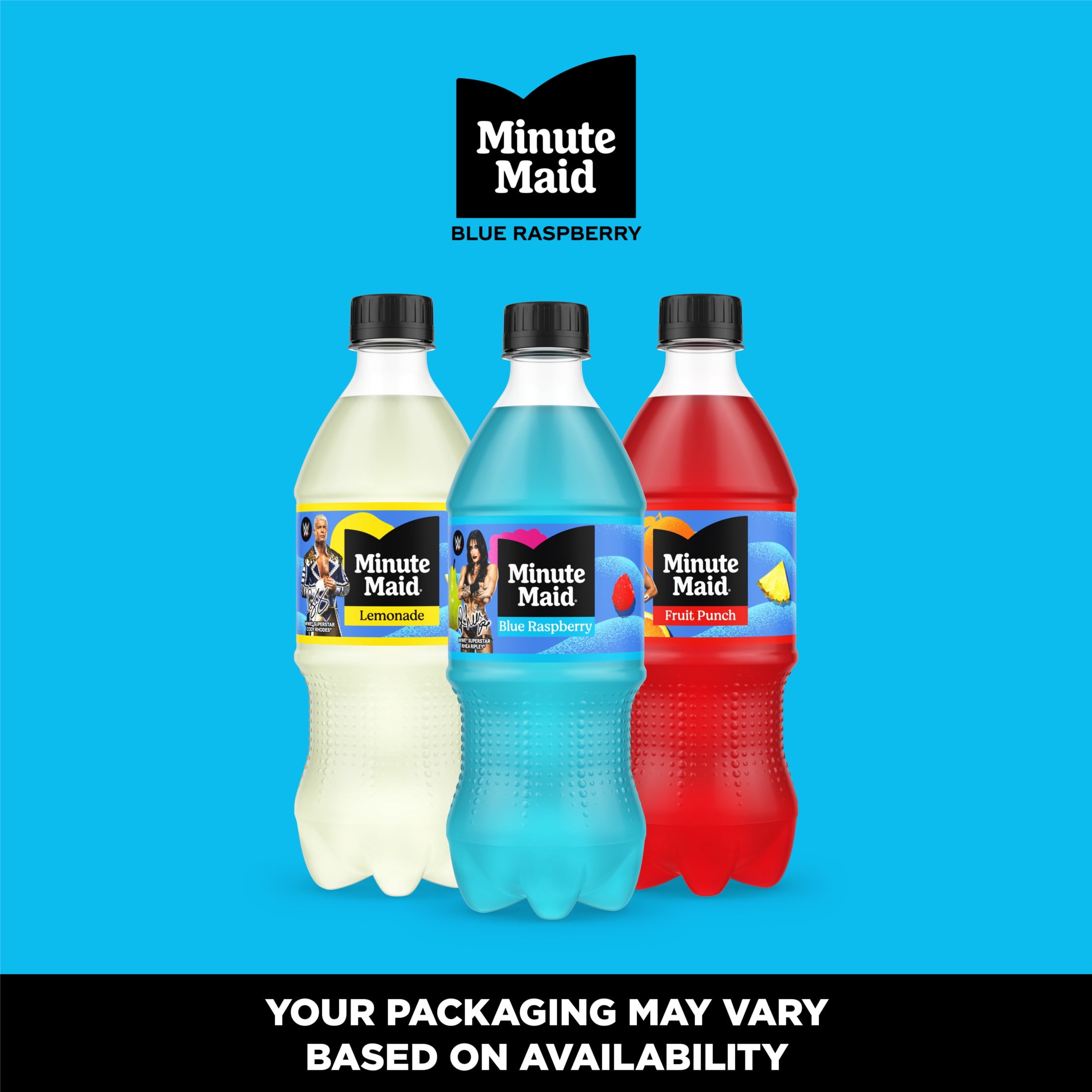 (5 pack) Minute Maid Blue Raspberry Juice Drink Bottle, 20 fl oz
