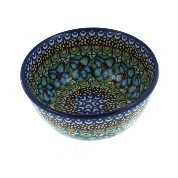 Blue Rose Polish Pottery Mardi Gras Dessert Bowl