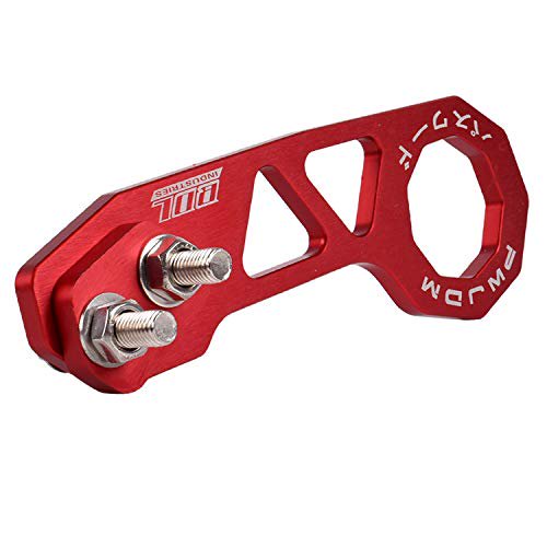EIOUMAX Rear Tow Towing Hook for Universal Car Auto Trailer Ring Aluminum Racing Trailer Hook Red