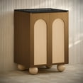thumbnail image 3 of Plaisir II 24" Freestanding Bathroom Vanity in Brown Oak with Black 3-Hole Centerset Sink Top, 3 of 5