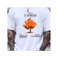 thumbnail image 1 of Camiseta de algodón para hombre con estampado de Yahvé: cuello redondo informal, manga corta, transpirable y lavable a máquina., 1 of 7