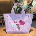 thumbnail image 1 of Mochila de un solo hombro con estampado de leopardo rosa de Hello Kitty de PU de Hello Kitty con forma de corazón para chica amorosa, de gran capacidad, 1 of 5