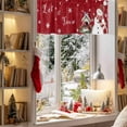 thumbnail image 3 of Christmas Valances for Windows, 54 x 18in, Red Hat Snowman Xmas Cardinal Bird House Red Modern Rod Pocket Kitchen Valance Curtain Light Filtering Window Treatments for Living Room Bedroom, 1 Panel, 3 of 7