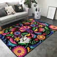 thumbnail image 3 of Area Rugs For Living Room Decor - Colorful Floral Embroidery Mexican Soft Anti Slip Throw Washable Rugs 5x7 For Bedroom, Indoor Carpet For Bedroom Living Room 80x58In, 3 of 7