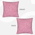thumbnail image 3 of Bingfone Glitter Pink Linen Throw Pillow Covers Cushion Case Pocket Button Vintage Farmhouse Pillowcase for Sofa Couch Bed 16"x16", 3 of 9
