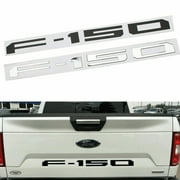 imUfer For Ford F150 2018 2019 2020 3D Raised Tailgate Inserts Decals Silver Letters Indent Stickers
