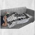 thumbnail image 6 of Aztec Soft Flannel Fleece Throw Blanket, Tribal Composition Mayan Folklore Wisdom Illustration Monochrome, Cozy Plush for Indoor and Outdoor Use, 50" x 70", White and Black, by Ambesonne, 6 of 6