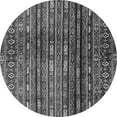 thumbnail image 1 of Ahgly Company Indoor Round Abstract Gray Modern Area Rugs, 3' Round, 1 of 4