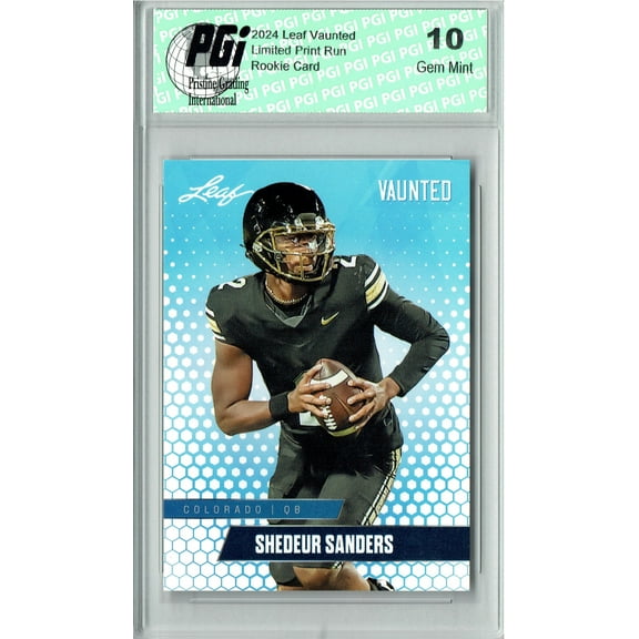Shedeur Sanders 2024 Leaf Vaunted #V-17 Debut Collection Rookie Card PGI 10