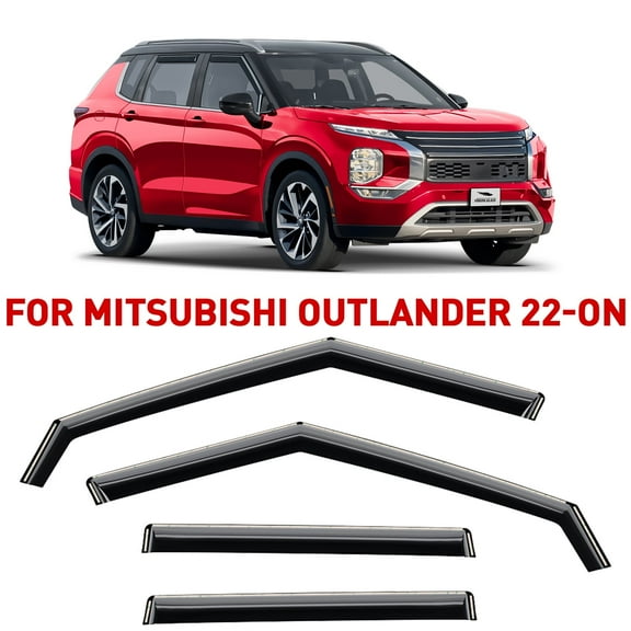 Voron Glass in-Channel Extra Durable Rain Guards for Mitsubishi Outlander 2022-2026, Window Deflectors, Vent Window Visors, 4 Pieces - 200931