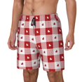 thumbnail image 1 of Fotbe Plaid Heart Traje de Baño para Hombre – Shorts de Natación de Secado Rápido con Forro y Bolsillos-3X-Large, 1 of 6