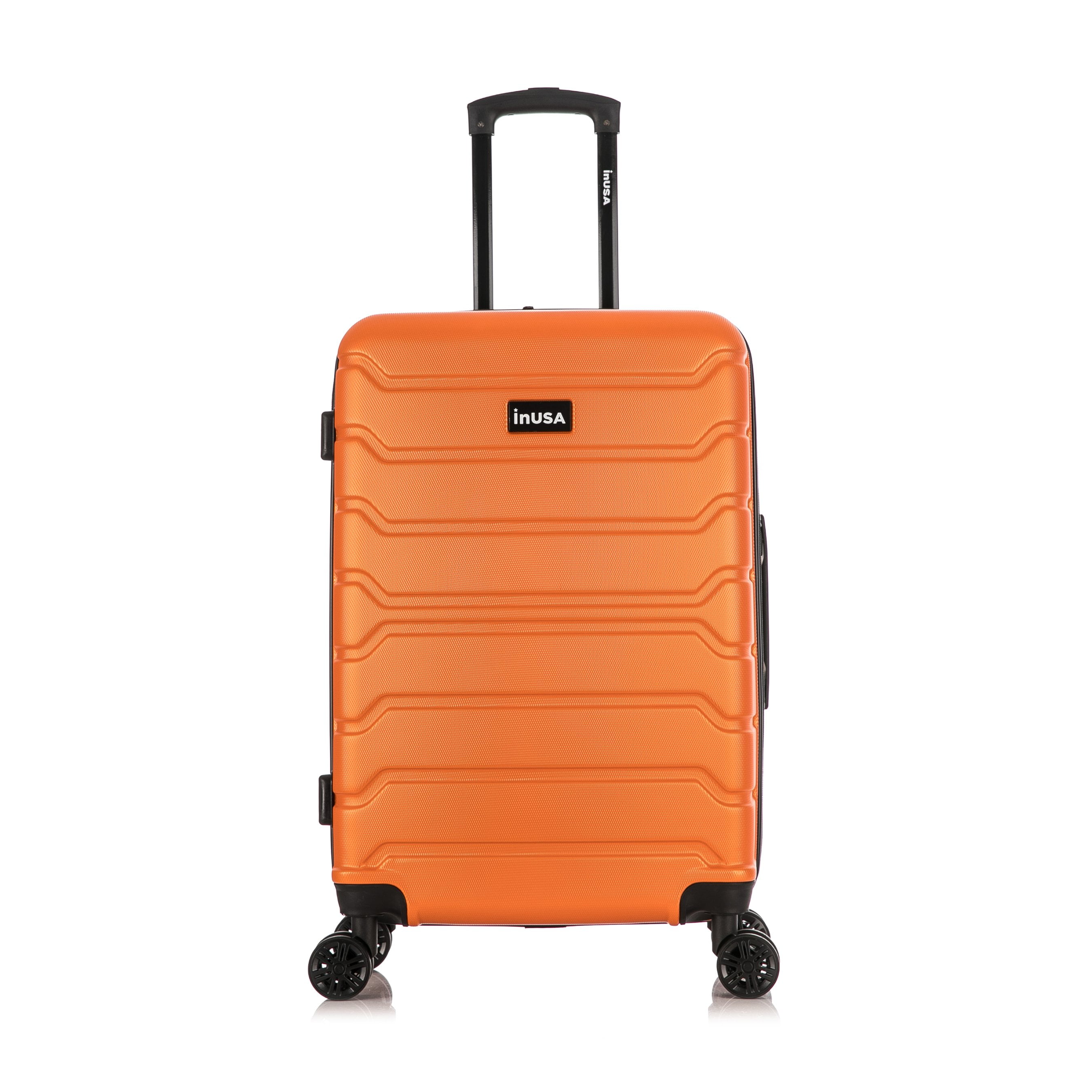 InUSA Trend 24" Hardside Lightweight Luggage with Spinner Wheels, Handle, and Trolley, Orange
